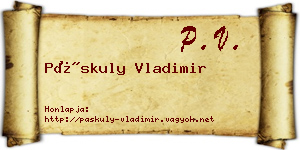 Páskuly Vladimir névjegykártya